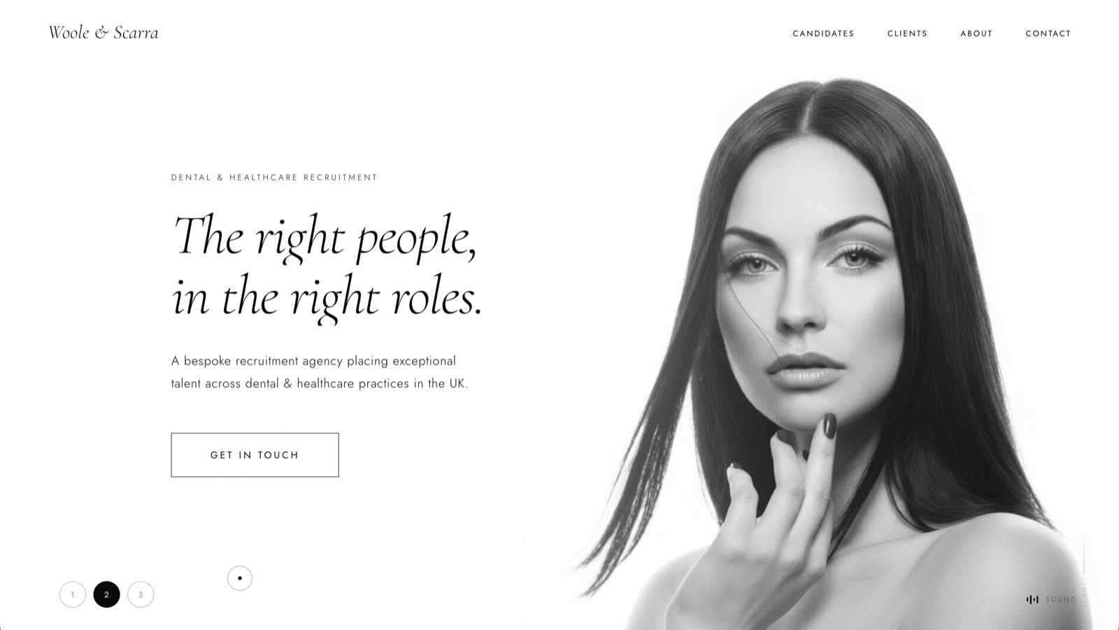 Web de Woole & Scarra, reclutamiento dental y sanitario